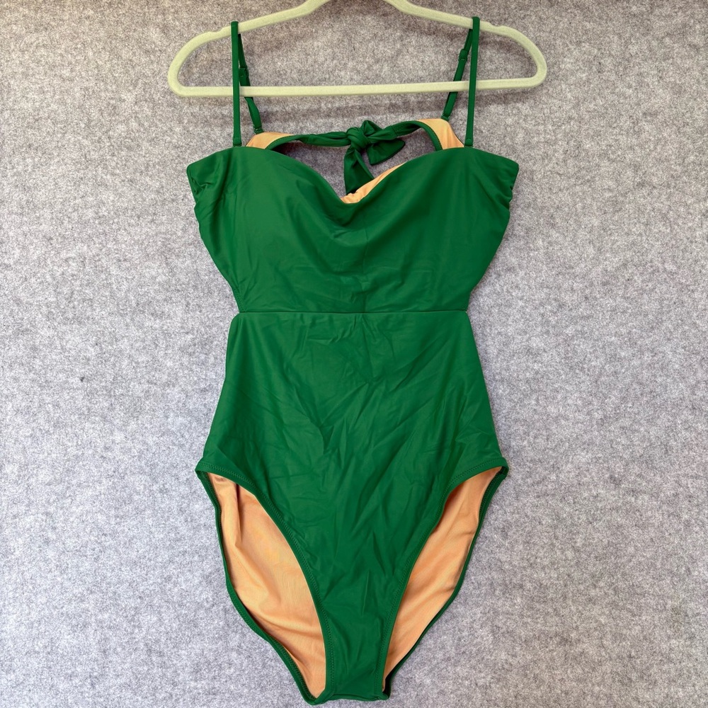 NWT J. Crew Cutout tie-back one piece green size 12